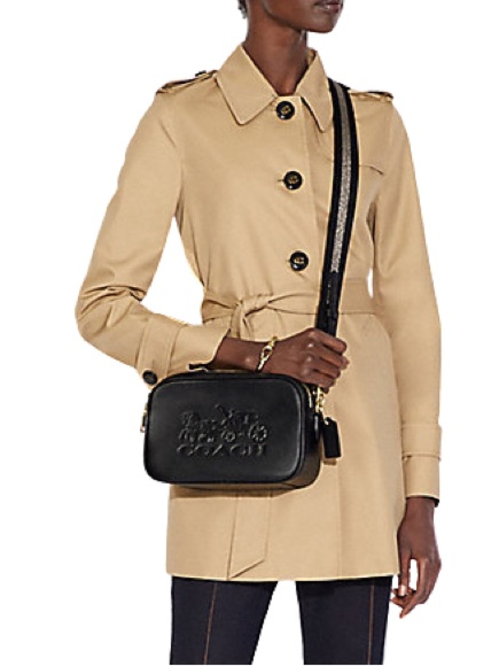 Coach Black Pebbled Leather Jes Crossbody Bag